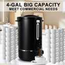 FULIYE Black Coffee Urn,Electric Hot Water Urn with 110-Cup 16L Stainless Steel Hot Beverage Dispenser with Thermometer, Large Coffee Dispenser with Double Wall for Wedding, Party, Catering
