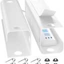 YECAYE Large Under Desk Cable Management,Easy Install Cable Management Under Desk with 4 Cord Holders & 6 Ties,Child & Pet-Safe Cord Hider,Wire Organizer,Wire Cover Tray,White