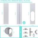 Portable AC Window Kit with Exhaust Hose, Air Conditioners Kits Parts Adjustable Window Seals for Sliding Window, Vertical Sliding AC Vent Kit with 5.9 Round Coupler
