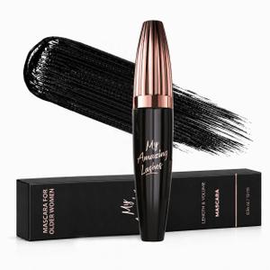 My Amazing Lashes 4D Silk Fiber Mascara for Mature Women Over 60, Black Waterproof, Volume & Length, Smudge‑Proof, No Clumping, 1‑Pack