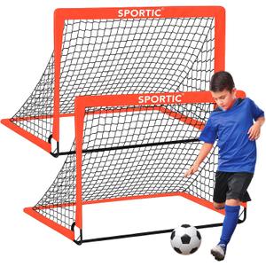 2 Pack 4' x 3' Soccer Goal Net Set, Pop Up Kids Practice Soccer Goals for Indoor and Outdoor.Portable Soccer Net with Carrying Bag & Ground Pegs, Perfect for Backyard, Field, Court