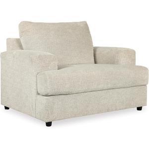Signature Design by Ashley Soletren Contemporary Chenille Chair and a Half, Off-White