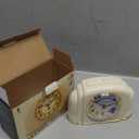 Timelink Crosley Vintage Art Deco Analog Alarm Clock, Quiet No-Ticking Movement, Automatic Dimmable Smart Light, Simple Controls, (Ivory)