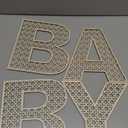 Menkxi 4 Pcs Boho Baby Shower Decor Rattan Wood Baby Letters for 8 Inch Nursery Wall Decor for Rustic Alphabet Letter Home Decoration for Toddler Newborns Birthday Gifts