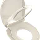 Potty Training Seat Built-in Toilet Seat, Round Toilet Seat 16.5inch with Baby Seat 2 in 1 Soft Close Quiet No Slapping, Magnetic Absorption, Easy Installation for Bottom Fixing ToiletAlmond