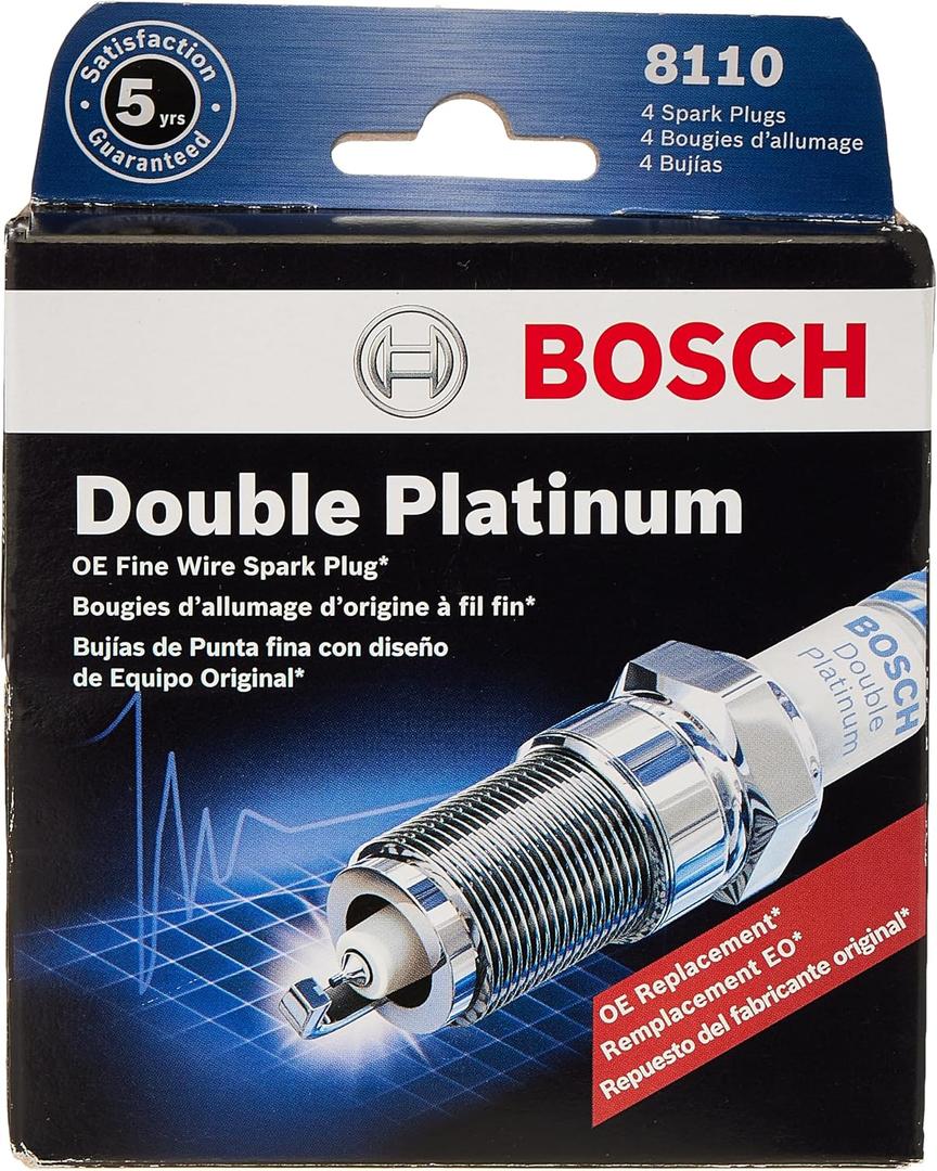 BOSCH 8110 OE Fine Wire Double Platinum Spark Plug - Engineered for Extended Performance Life and Durability - Pack of 4