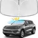for Porsche Cayenne 2019-2024 2025 Windshield Sun Shade - 4 Layers Car Sunshades for Front Windows Shade Cover Custom Fit Cayenne Sun Visor 250T Retractable Shade Blocks UV Rays Car Accessories