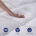 Marine Moon Mattress Topper Queen, Cooling Plush Bed Thick Pillow Top Pad, Hotel Quality Down Alternative for Queen Size with Deep Pocket, Soften Hardened Bed