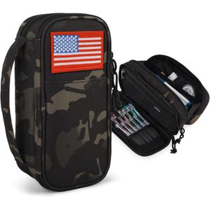 Tactical Pencil Case for Boy,Large Capacity Pencil Pouch,Marker Organizer Case Pen Box, Tool Bag Desk Organizer for School College Office Organizers for Kids Men Women Adult Teens(Camo Black)