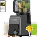 ACOQOOS Juicer Machines, 6.5" Extra Large Feed Chute Cold Press Juicer 3-IN-1 with Sorbet & Nut Milk, BPA Free, Easy to Clean, 100 OZ Hopper, Graphite Gray