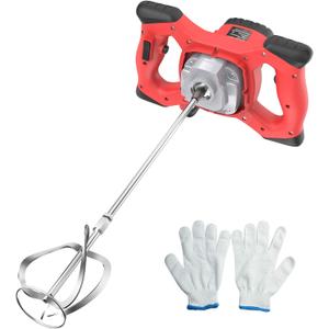 IMAYCC Cement Mixer, 2100W Electric Concrete Mixer with 6 Speed, 110V Handheld Mud Mixer for Motar,Paint, Grout, Plaster, Thinset,Fodder Stirring Tool (Red)