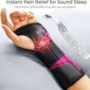FREETOO Wrist Support Brace Left Hand for Tendonitis, Sprained Wrist, Strain, Pain Relief Wrist Splint for Carpal Tunnel, Arthritis, wrist Immobilizer Fit Women and Men for Sleeping (S/M, Black/Pink)