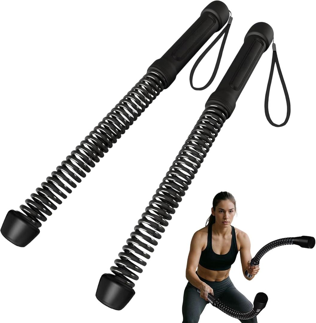 Cordless Battle Ropes (2-Pack) Portable Workout Ropes for HIIT Workouts,Cardio & Muscle Training,Low-Impact Cardio Training,Home Gym Equipment for Men & Women(1.9LB x 2) (1.8LB*2)