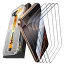 MRGLAS 4-Pack Screen Protector for iPhone 16 Pro Max [9H+ Military-grade Aerospace Glass][Auto-Alignment Kit][HD Clear] Shatterproof Tempered Glass Film for 16 Pro Max 6.9" Case-Friendly, Zero-bubble