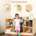 Montessori Shelf, Wooden Toy Storage Organizer for Books Toys, 2 Shelf Bookcase, 5-Section Storage Cabinet, Toddler Book Shelf for Kids Rooms, Playroom, Nursery, Kindergarten (Natural)
