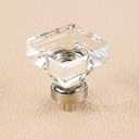 coolnews 4 Pack Crystal Glass Cabinet Knobs, Brushed Nickel Cabinet Knobs and Pulls, Square Knobs for Dresser Drawer