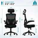 Ergonomic Office Chair, High Back Mesh Computer Chair with Molded Foam Cushion, Adjustable Headrest, Lumbar Support, Tilt Lock and Coat Hanger for Home Office