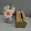 Mkono Small Artificial Flowers in Ceramic Vase 13.5" Centerpieces Coffee Table Decor, Silk Flower Arrangements for Home Decor Indoor Fake Flower Bouquet for Bathroom Dining Room Kitchen Wedding Pink (samll)