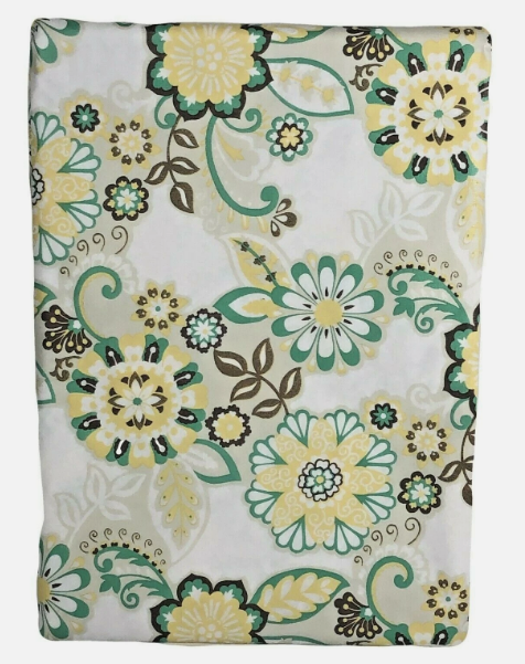 Waverly Home Vinyl Tablecloth Yellow Teal Floral Indoor Outdoor 52 x 90 New