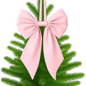 Janinka Christmas Tree Topper Bow 22, Large Bow for Decor, Birthday Party Backdrop, Ribbon Hanging Decor for Christmas Room Backdrop Wedding Party Coquette Room Decorations(Pink,Polyester)