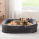 Orthopedic Dog Bed for Medium Dogs Breeds, High Density Egg Crate Foam Dog Sofa Beds,Oval Kennel Bed, Pet Couch Bed with Four Sided Bolster, Removable Washable Cover& Non-Slip Bottom