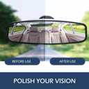 Rear View Mirror, 8.66" x 2.56" Anti-Glare HD Car Interior Rear View Mirror with Adjustable Suction Cup, Wide Angle Car Rearview Mirrors, Universal for Boat Truck SUV Van (White)