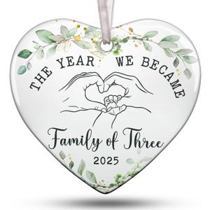 Baby First Christmas Ornament 2025 for New Parents, Celebrate Baby's First Christmas with This Unique 2025 Ornament, Ideal for New Mom and Dad, First Time As A Family of Three