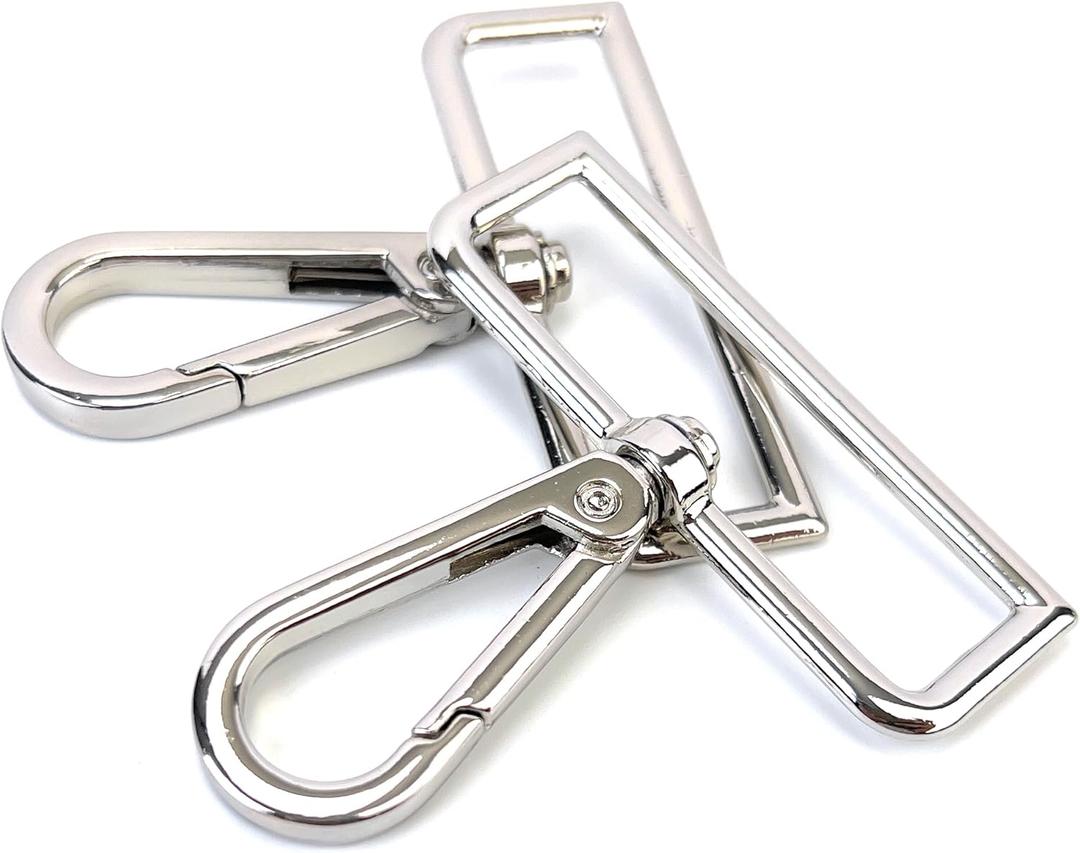 10 Pcs 2 Inch Silver D Ring Swivel Lobster Claw Clasps Push Gate Snap Hooks Trigger Clips for Purse Keychain Strap Making 10 Pcs 2 Inch Silver D Ring Swivel Lobster Claw Clasps Push Gate Snap Hooks Trigger Clips for Purse Keychain Strap Making