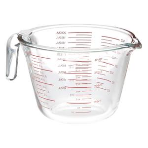 Amazon Basics Large Size Glass Measuring Cup, 8 Cup (2L), Easy-to-Read Markings, Dishwasher/Microwave/Freezer/Oven Safe  