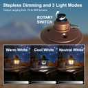 Fieldspark LED Camping Lantern Rechargeable Dimmable, Portable Vintage Outdoor Lantern 2700-6500K Waterproof, Hanging Retro Lamp Indoor Outdoor for Garden, Hiking, Emergency, Black