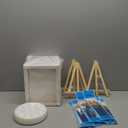 312 Pcs Canvas with Easel Set 8 x 10 Inch Canvas Boards with Wooden Easels, Paint Brushes Blank Panel Painting Kit for Adults Couples Painting Party Supplies Paint and Sip Date Night Kits