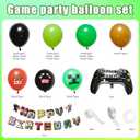 Pixel Balloon Arch Garland Kit - Miner Birthday Decorations Banner Black Green Brown Game Controller Mylar Balloons Miner Balloon Arch kit Pixel Game Birthday Party Decorations for Boys