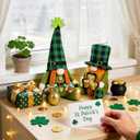 LEKSON St Patricks Day Decorations Gnomes Set, Lucky Shamrock Boy & Girl Irish Gnome with Weighted Bottom, Shelf Sitters for Tiered Tray, Farmhouse Mantel, Table & Home Decor Gift