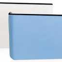 2pcs Makeup Bag With Zipper Large Capacity Travel Cosmetic Bag Multi Purpose Oxford Fabric Zipper Bags DIY Craft Bag Makeup Pouch for Cosmetics Storage Christmas Birthday Gift(Blue,Off White)