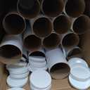 BOX USA BP4012W Mailing Tubes with Caps, 4" x 12", White (Pack of 15)
