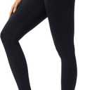 VME High Waisted Yoga Pants with Pockets - Tummy Control Workout Running Yoga Legging for Women (Black, M)