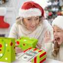 Cholemy 12 Set Red and Green Christmas Money Boxes for Cash Gift Pull, Christmas Surprise Money Holder Gift Box with 240 Pcs Transparent Bags for Xmas Party Game Favors(Cute) (multicolor)