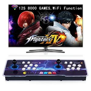 RegiisJoy 8000 Games in 1, Arcade Game Console WiFi Function Pandoras Box 12S, Download/Save/Pause/Hide/Search Games, 1280x720, 4 Players, 3D Games