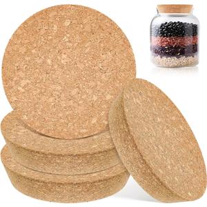 4 PCS Large Cork Bottle Stoppers 5.51x 4.72x 1.18 Inch Tapered Plugs Cork Canning Jar Lids Replacement Corks for Wines, Decorative Bottles, Jars, Arts, DIY Crafts