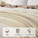Joydeco Chunky Cable Knit Throw Blanket, Lightweight 100% Cotton Soft Cozy Throw Twin Blanket for Couch Bed and Sofa, Rustic Breathable Farmhouse Blanket Gift for Women Men(Cream White, 60"x80")
