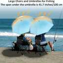 3 Set Beach Chair with Adjustable Umbrella for Adult, Low Folding Chair Detachable with Armrests Cup Holder, 360 Degree Universal Clamp UV Protection Umbrella for Sand Camping Pool