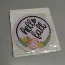 3D Hello Fall Sign, Wooden Autumn Pumpkin Harvest Round Decorative Signage Plaques Decor, Indoor Table Centerpiece Shelf Mantel Desk Thanksgiving Rustic Farmhouse Decorations for Home Office (White)