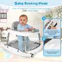 5-in-1 Baby Walker for Boys and Girls Music and Lights 6-18 Month, Foldable Baby Walkers with 5 Adjustable Heights, Infant Toddler Walker with Wheels and Combo Portable (White)