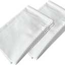 TAOSON Set of 2, 100% Cotton Soft Square Decorative Throw Pillow Protector Covers Sofa Solid Colors Couch Cushion Covers Pillow Cases with Hidden Zipper Only Cover No Insert - White 20 x 20 inch