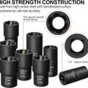 XEWEA 9PCS Lug Nut Extractor Set, 1/2" Drive Impact Bolt Remover Socket Tool, Wheel Lock Removal Kit, Easy Out Extractor Set for Damaged, Frozen, Rusted, Rounded-Off Bolts, Father's Day Gift