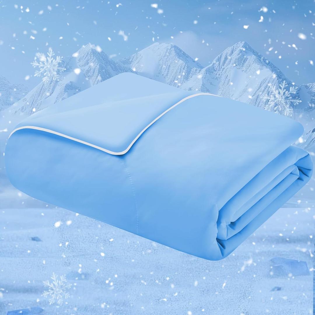 Cooling Blanket for Dogs, Dog Blankets for Large Dogs, Q-MAX > 0.5 Cold Washable Dog Blanket, Soft Durable Self Cooling Cat Mat for Hot Weather, Blue 40x50