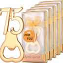 24Pcs Golden 75 Bottle Openers for 75th Birthday Party Favors Rhinestones Decorations for Wedding Anniversary Gifst Souvenrs or Keepsaks for Guests