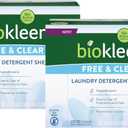 Biokleen Laundry Detergent Sheets (2 PACK) - Free & Clear From Fragrances and Dyes, Hypoallergenic Enzymatic Cleaning - 100 Sheets, 200 Loads