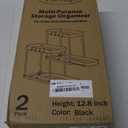 Multi-Purpose Pull-Out Storage Organizers, Under Sink/Cabinet Organizers and Storage for Bathroom & Kitchen, Black, 12.8 Inches, 2 Packs