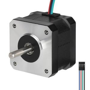 Nema 17 Stepper Motor 0.4 A-12V High Torque 290mNm(41.06oz.in 33mm 1.8 Deg Bipolar 2 Phase 4 Leadfor 3D Printer/DIY CNC/Digital Camera, 1.66x1.66x1.3inch